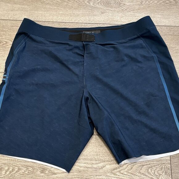 O'Neill Board Shorts Mens 40 Blue Hyperfreak Hydro No Tie Fly Stretch Zip Swim - Picture 1 of 8